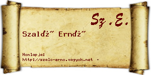 Szaló Ernő névjegykártya